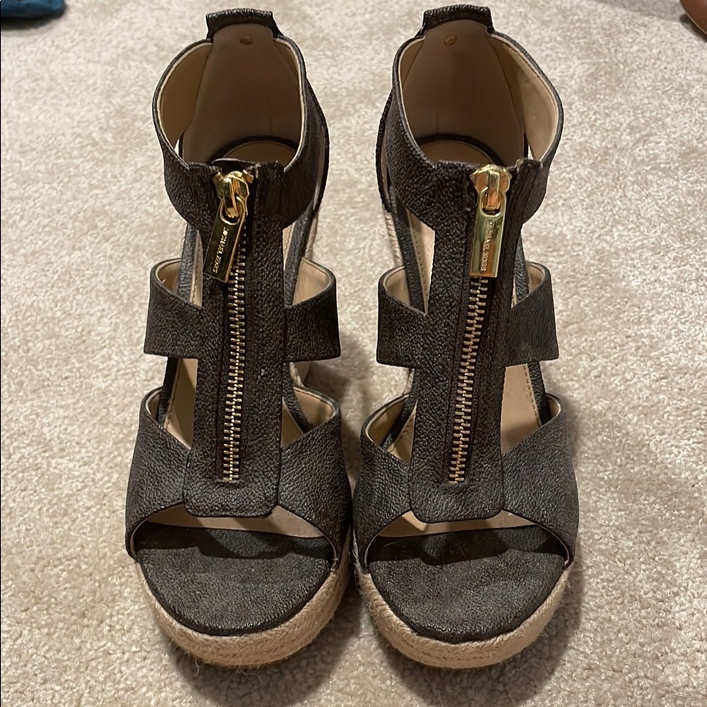 MICHAEL Michael Kors Signature Logo Espadrille Wedges